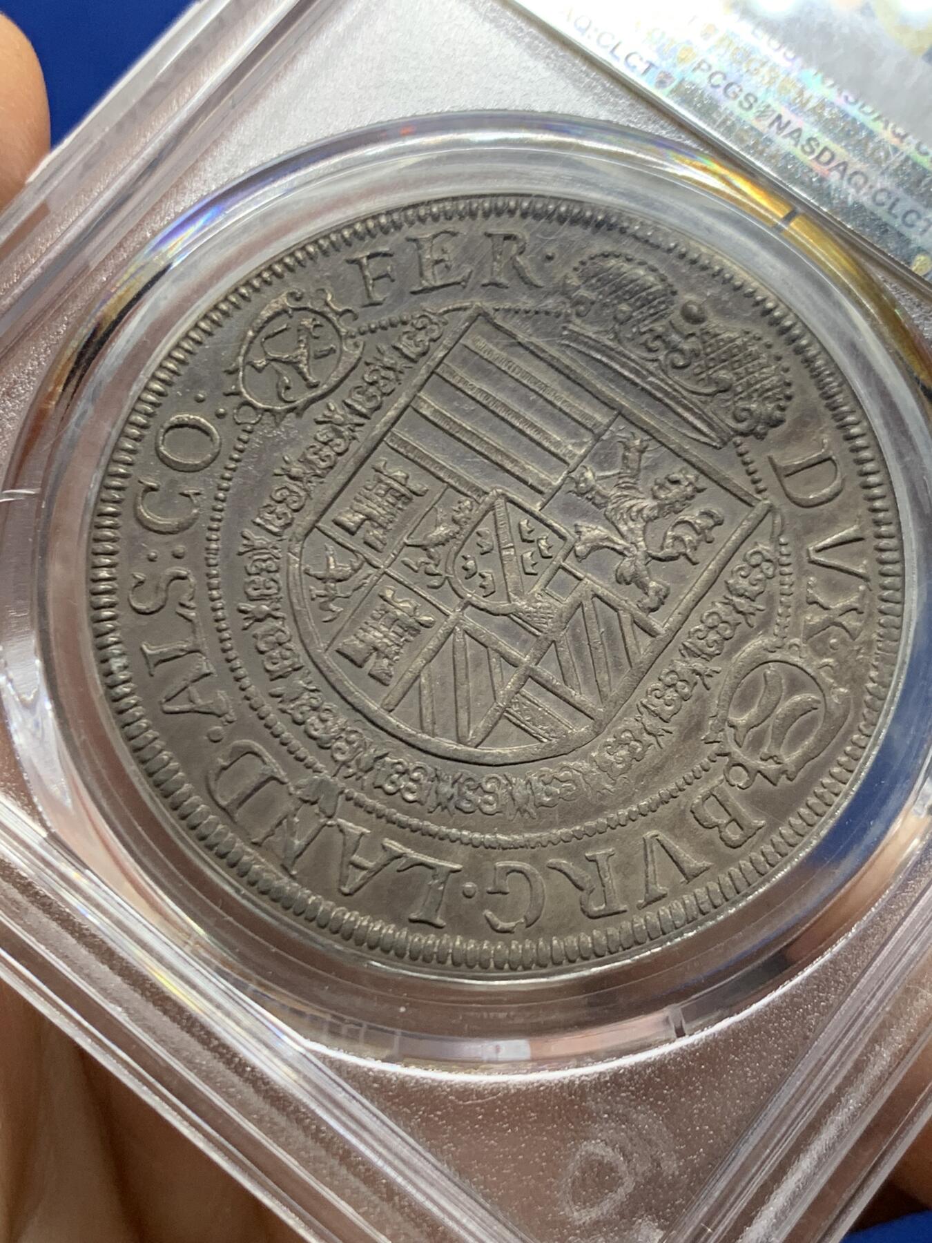 《竞宝斋》第463-465场 周日，周一，周二，3场连拍 （全场包邮）欢迎送拍 PCGS MS62 神圣罗马帝国 1632年上阿尔萨斯伯爵领地 利奥波德五世 泰勒大银币 仅发行量2年 63分的成交1.6W多