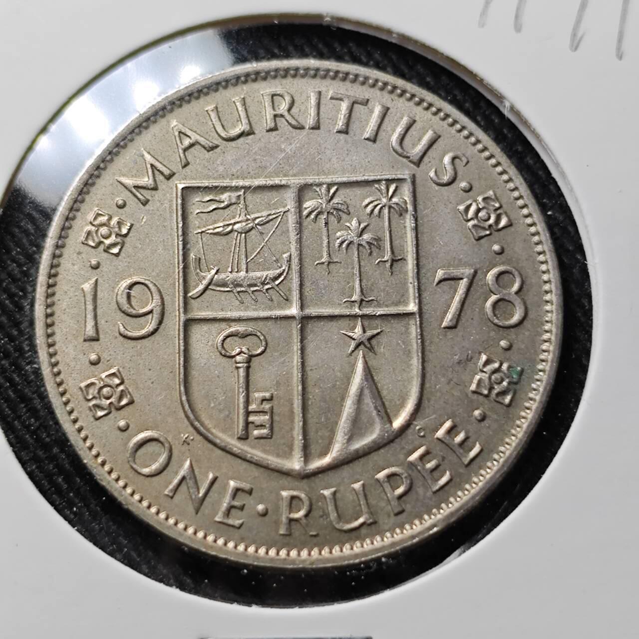 KK钱币收藏小铺  第391期  2月预留时间 周末发货  1978英属毛里求斯1卢比