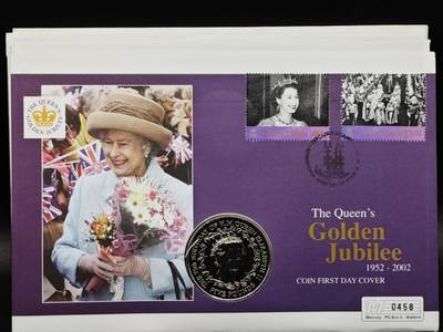 【淘币小摊】限时拍第八百六十二拍  克朗币邮币封场  满百包邮可预留两周  周一统一发货  - 根西2001年女王75周岁5镑纪念币邮币封