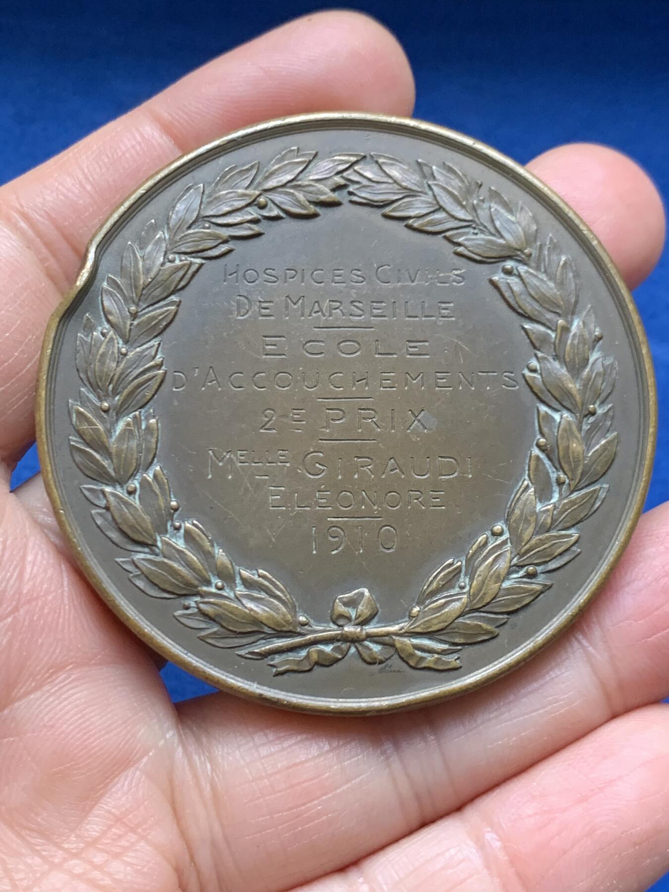 《竞宝斋》第463-465场 周日，周一，周二，3场连拍 （全场包邮）欢迎送拍 1910年雅典娜女神大铜章 90克 57.2mm 丰饶角铜标