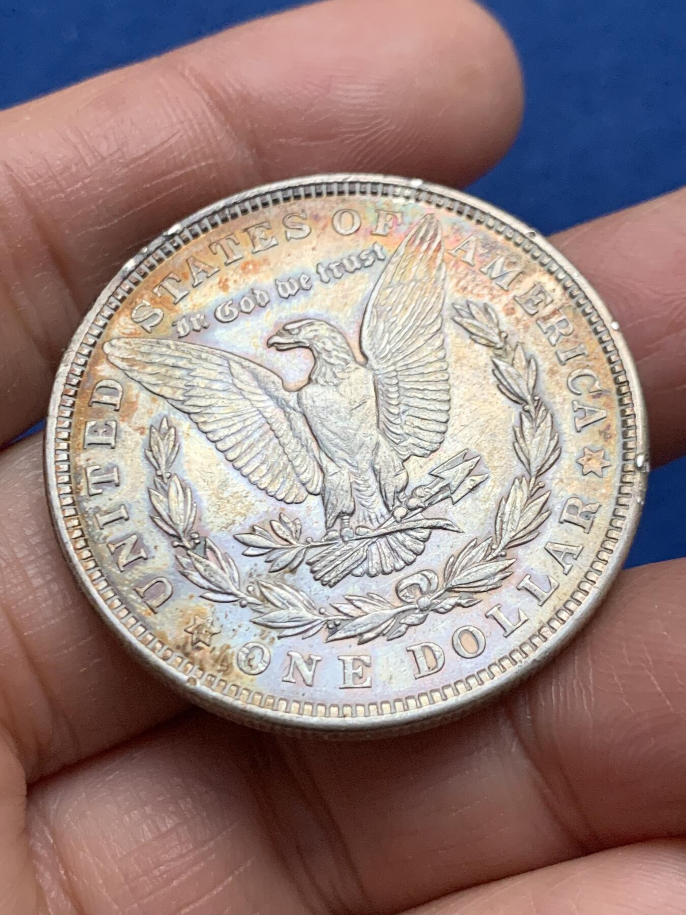 《竞宝斋》第463-465场 周日，周一，周二，3场连拍 （全场包邮）欢迎送拍 美国 1921年 1美元 摩根银币 带包浆 品相见图