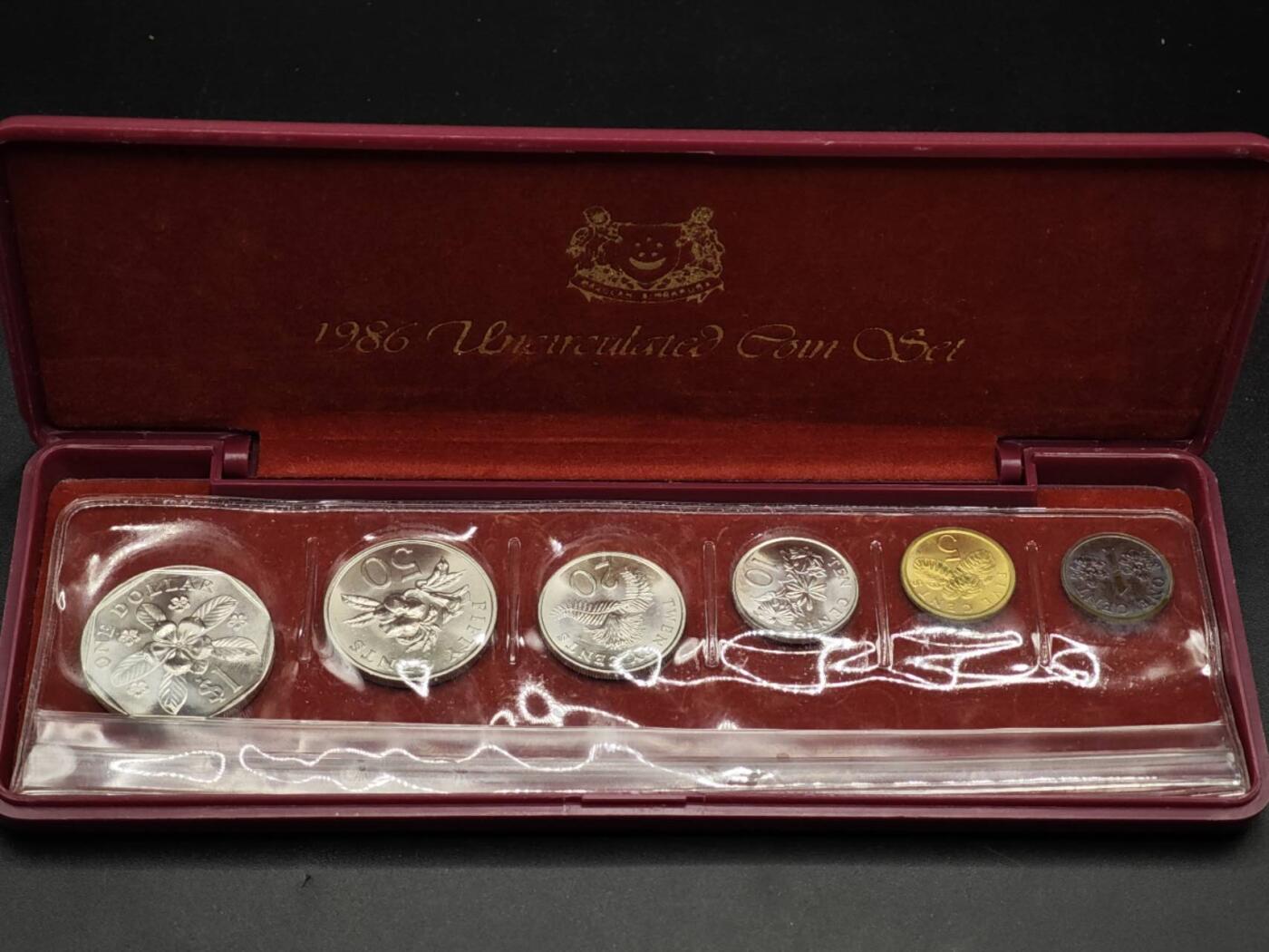 【淘币小摊】实时拍第八百六十一拍   银币套币场   满百包邮可预留二周 每周一统一发货   新加坡1986年虎年贺岁币一元镍质少见