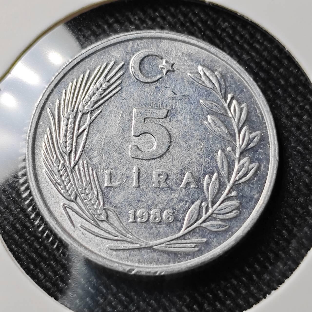 KK钱币收藏小铺  第391期  2月预留时间 周末发货  土耳其5里拉