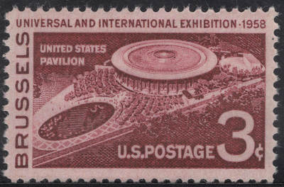 洪涛臻品批发群 精选邮票限时拍卖第1244期  - 1958美国布鲁塞尔世界博览会 1全新 雕刻版原胶全品！