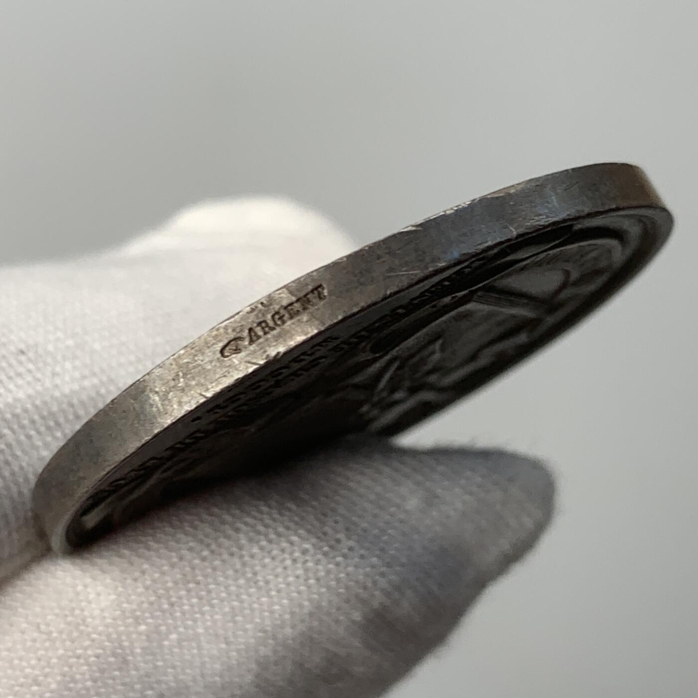 掌中浮雕-藏着的欧洲第052场 1801年法国里昂证券交易所纪念银章，35.7mm，21.6g