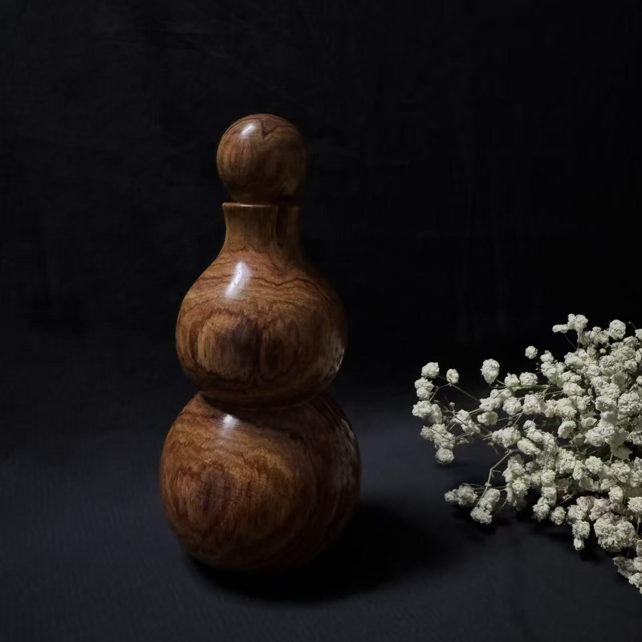 零元拍：海南黄花梨  宝瓶 手把件 福禄（葫芦）高：165/大肚78/小肚64MM