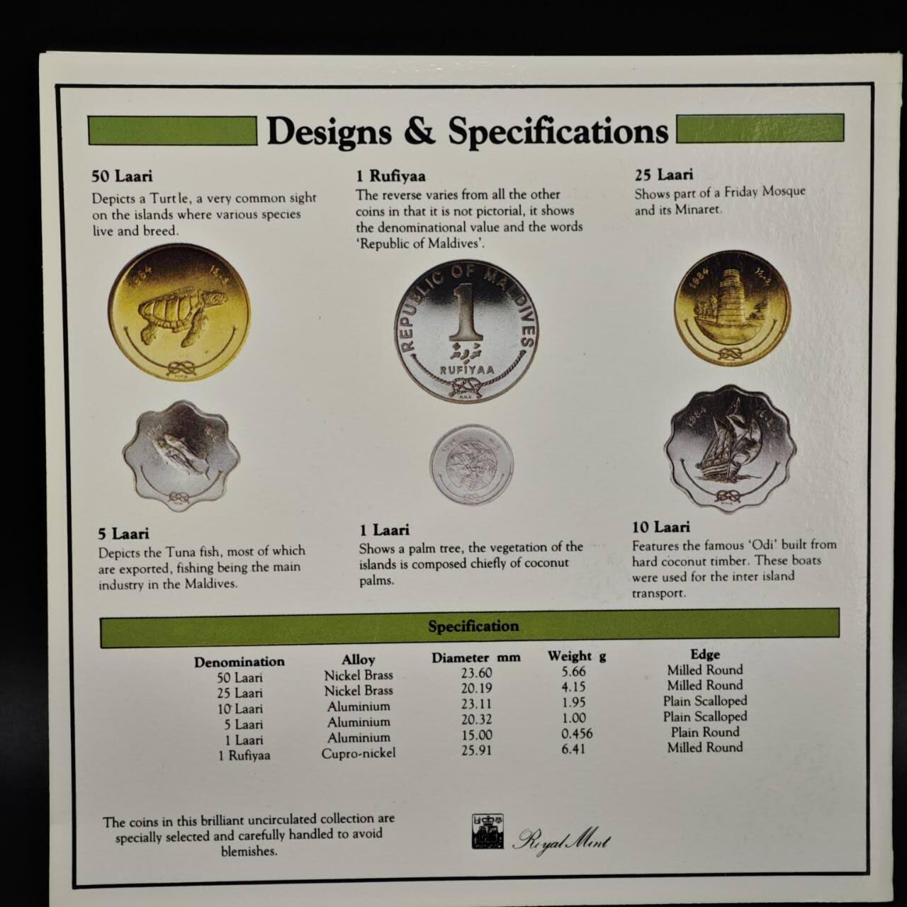 【淘币小摊】实时拍第八百六十一拍   银币套币场   满百包邮可预留二周 每周一统一发货   马尔代夫1984年套币