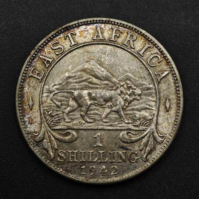 【淘币小摊】实时拍第八百六十一拍   银币套币场   满百包邮可预留二周 每周一统一发货   - 英属东非1942年乔治六世一先令银币