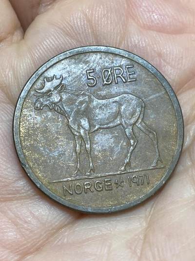 2026年第十七场(总第一百八十六场）外国好品散币场(免佣金) - 挪威🇳🇴1971年5欧尔(奥拉夫五世第一版)