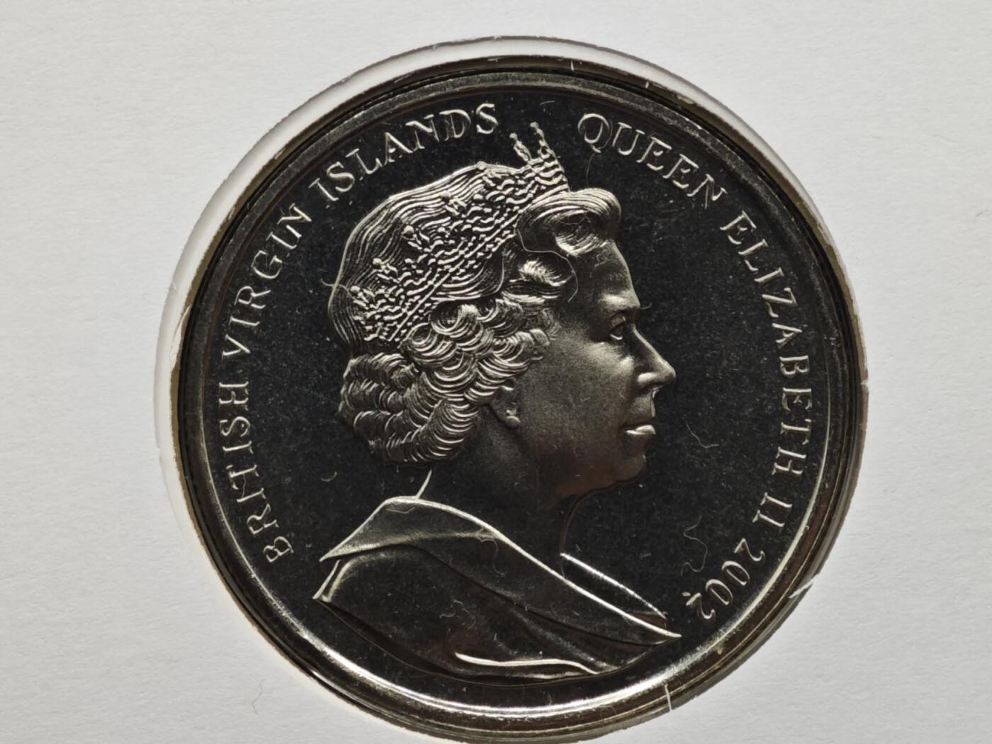 【淘币小摊】限时拍第八百六十二拍  克朗币邮币封场  满百包邮可预留两周  周一统一发货  英属维尔京2002年女王登基金禧1元纪念币邮币封