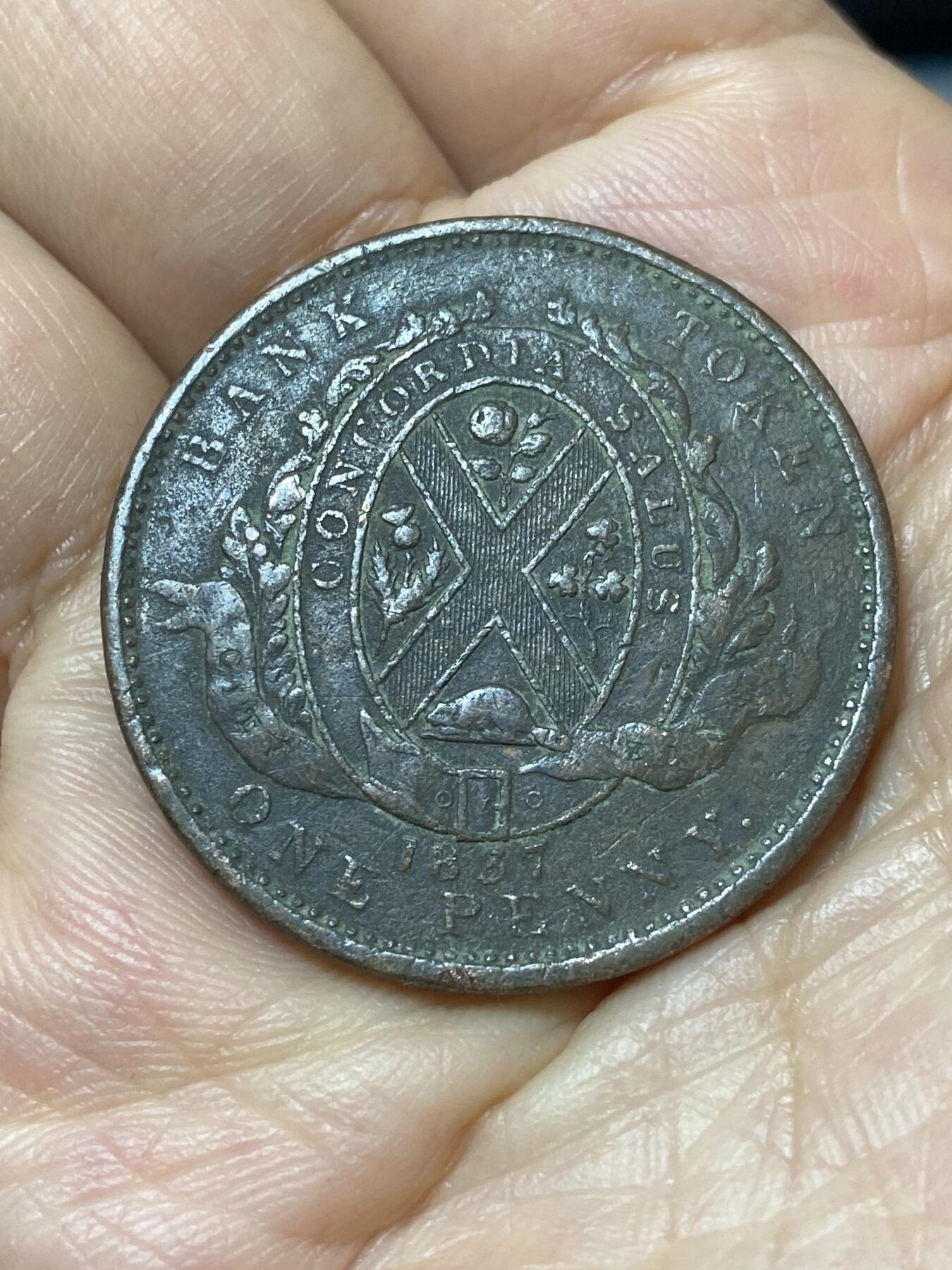 2026年第十七场(总第一百八十六场）外国好品散币场(免佣金) 少见–下加拿大省1837年1便士大铜币(1便士–2苏双面值，City  Bank–城市银行版，KM#Tn10)