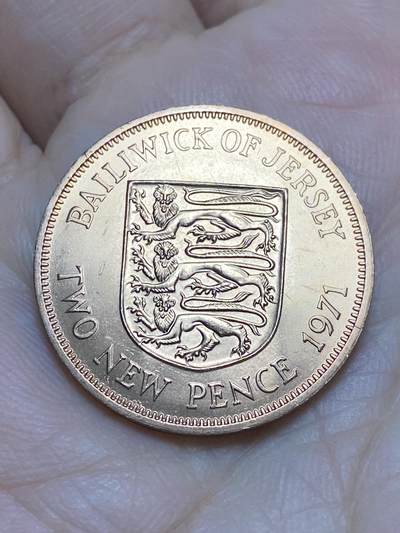 2026年第十七场(总第一百八十六场）外国好品散币场(免佣金) - 原光好品–泽西岛🇯🇪1971年2新便士(伊丽莎白二世中年花冠，十进制第一套首发年)