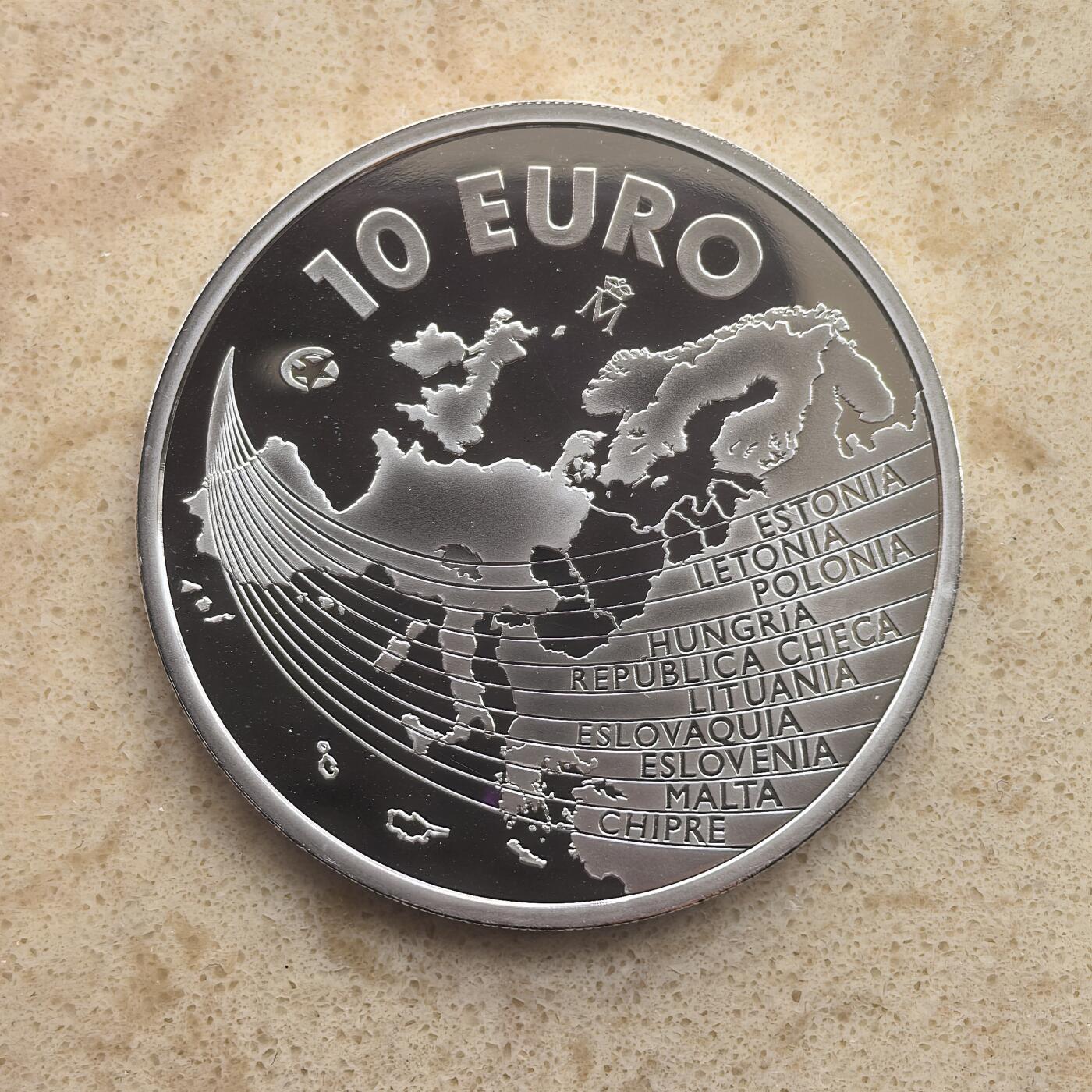 道一币馆币章第一百六十五场 西班牙2004年欧盟东扩10欧元精制银币  27g 925s