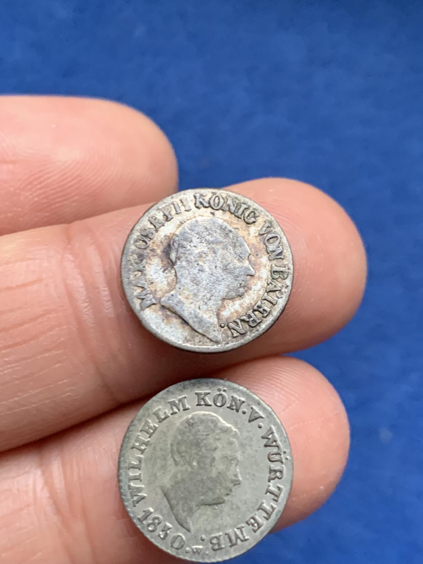 《竞宝斋》第463-465场 周日，周一，周二，3场连拍 （全场包邮）欢迎送拍 两枚一组 德邦符腾堡巴伐利亚君主头像1克鲁泽小银币