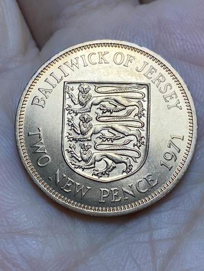 2026年第十七场(总第一百八十六场）外国好品散币场(免佣金) - 原光好品–英属泽西岛🇯🇪1971年2新便士(伊丽莎白二世中年花冠，十进制第一套首发年)
