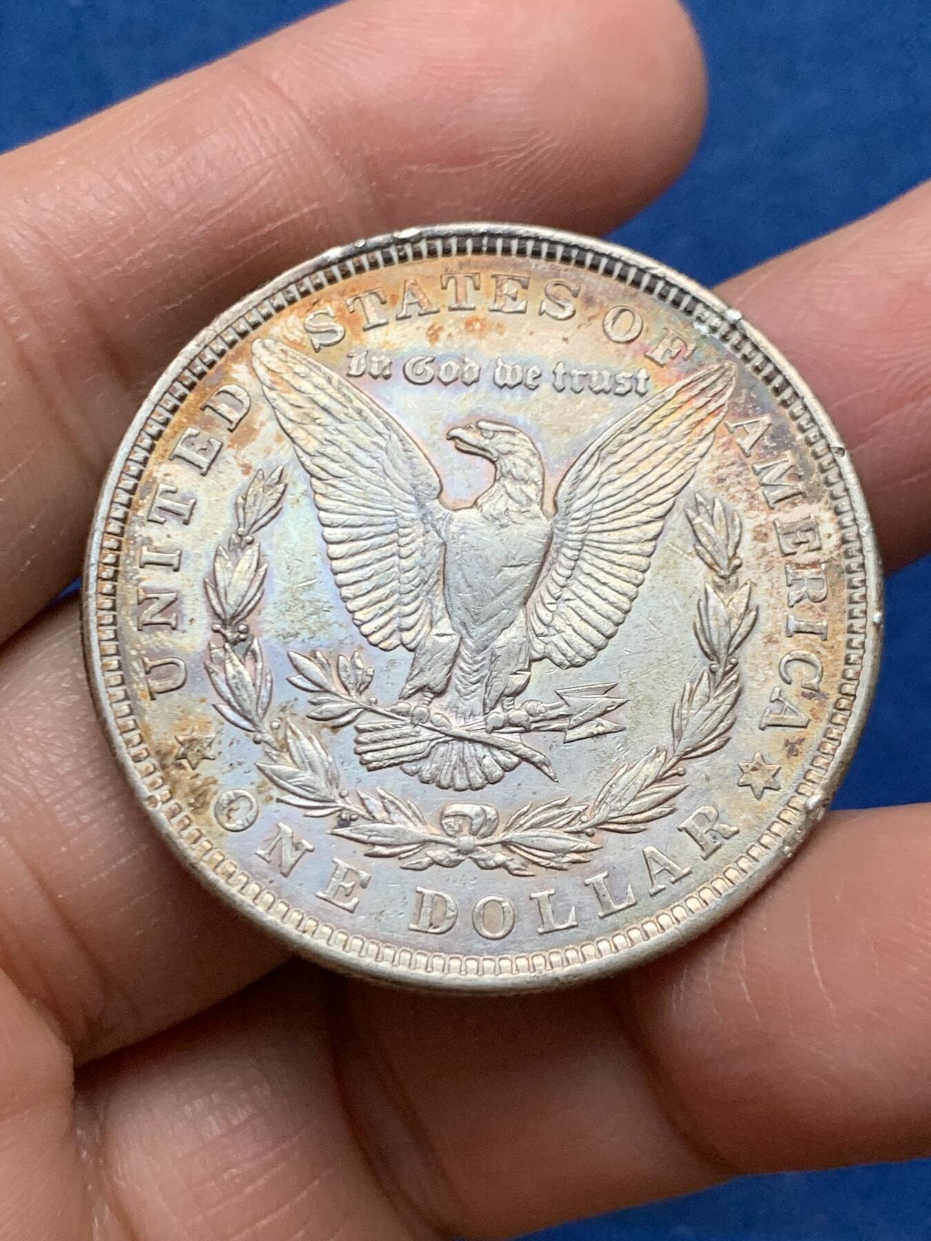 《竞宝斋》第463-465场 周日，周一，周二，3场连拍 （全场包邮）欢迎送拍 美国 1921年 1美元 摩根银币 带包浆 品相见图