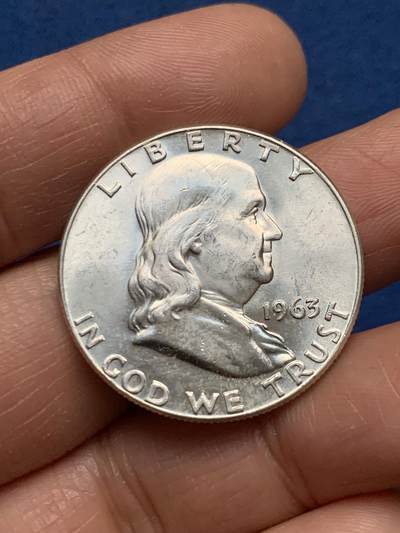 《竞宝斋》第463-465场 周日，周一，周二，3场连拍 （全场包邮）欢迎送拍 - 美国1963年富兰克林半美元银币