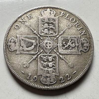 🌹外币初藏🌹🐯2026年第15场  每周二四六晚8️⃣点 接代拍 - 英国1922年1弗洛林银币 11.3克50%银 b