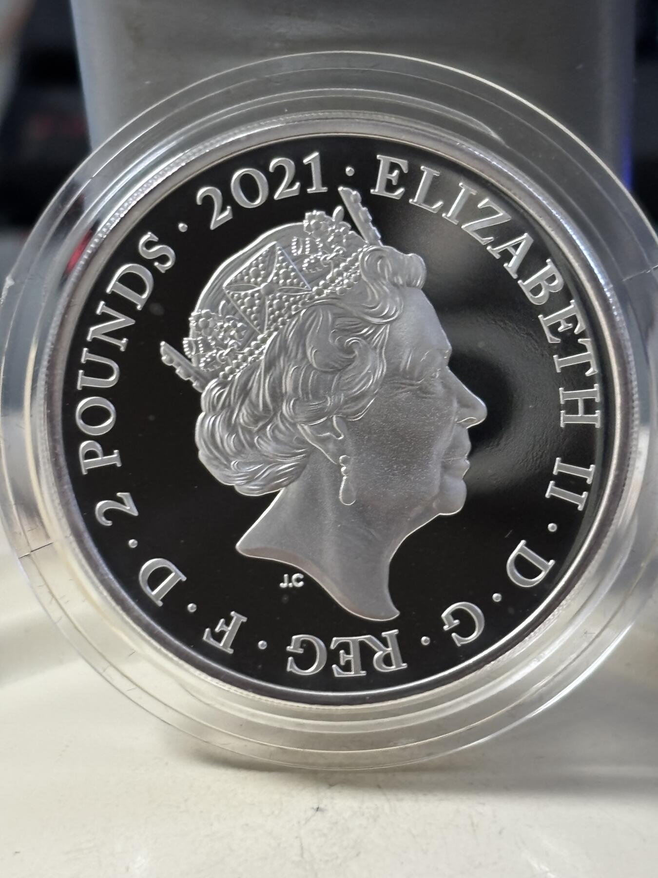 第190期拍卖 英国2021年节日礼物彼得兔1盎司精制纪念银币，1盎司，发行5000枚