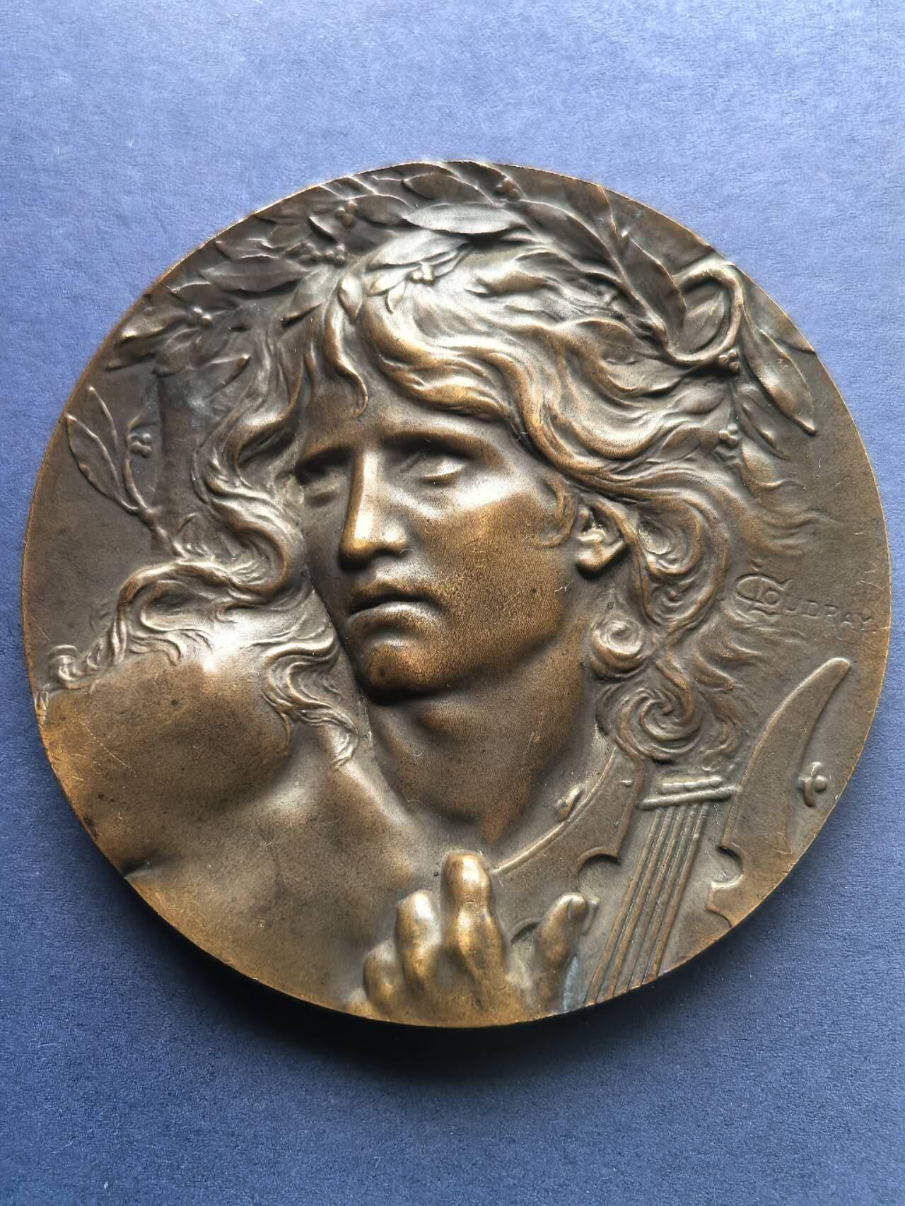 铜章专场 法国铜章，coudray作品，直径68mm俄耳甫斯