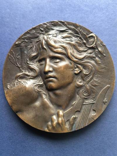 铜章专场 - 法国铜章，coudray作品，直径68mm俄耳甫斯