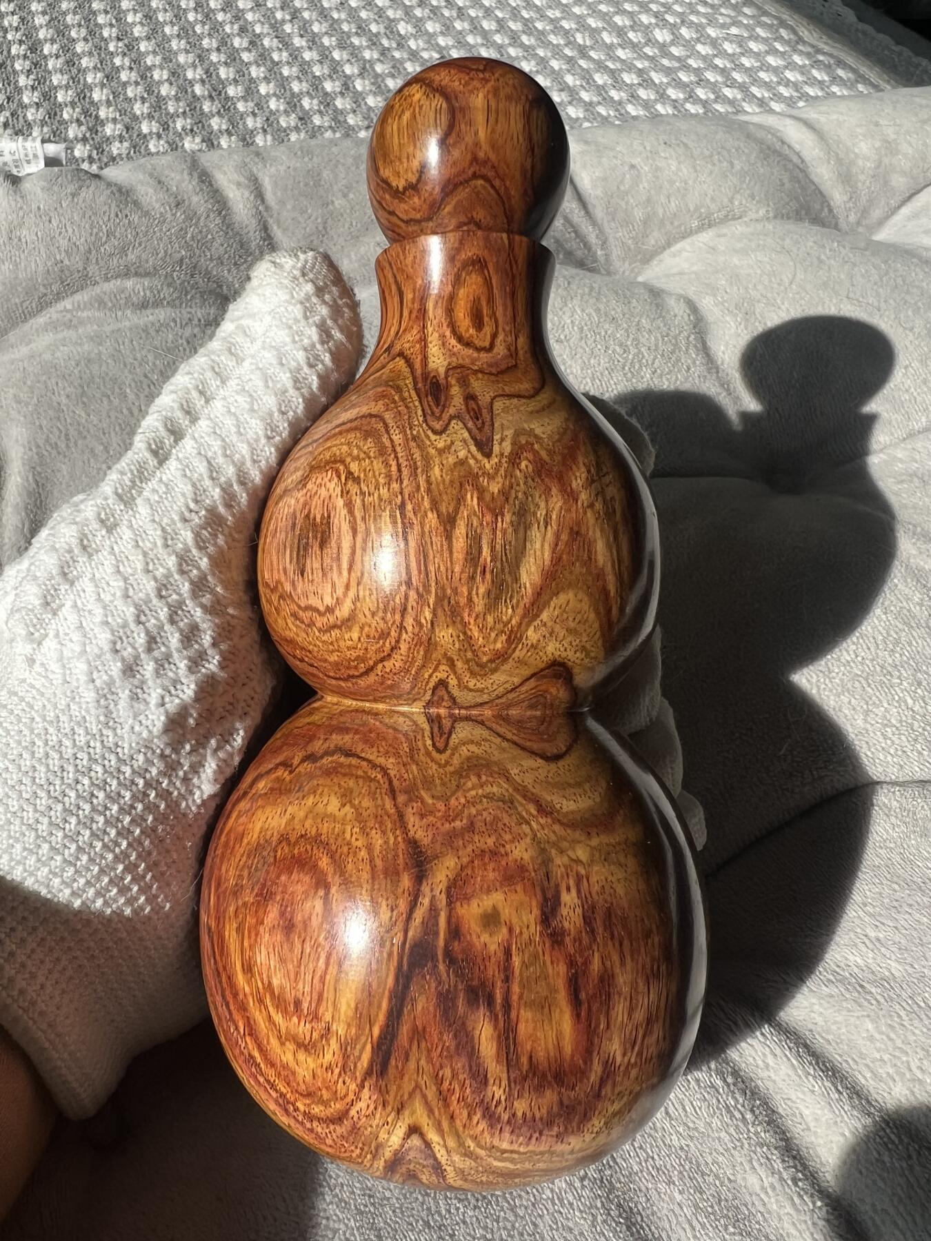 零元拍：海南黄花梨  宝瓶 手把件 福禄（葫芦）高：165/大肚78/小肚64MM