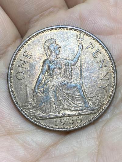 2026年第十七场(总第一百八十六场）外国好品散币场(免佣金) - 英国🇬🇧1966年1便士(伊丽莎白二世青年桂冠第二版)