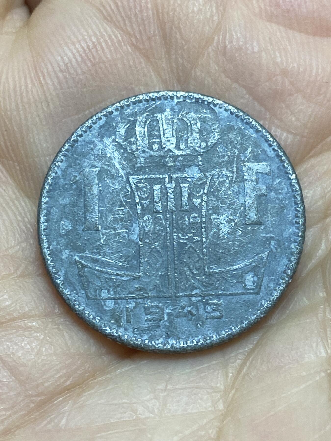 2026年第十七场(总第一百八十六场）外国好品散币场(免佣金) 比利时🇧🇪1943年1法郎(二战德国占领时期)