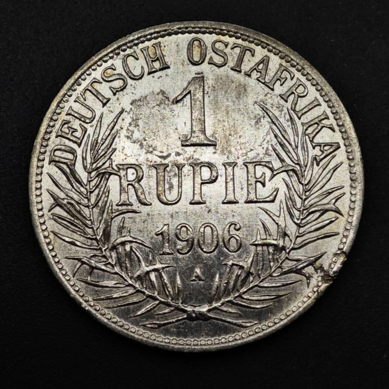 【淘币小摊】实时拍第八百六十一拍   银币套币场   满百包邮可预留二周 每周一统一发货   德属东非1906年1卢比银币