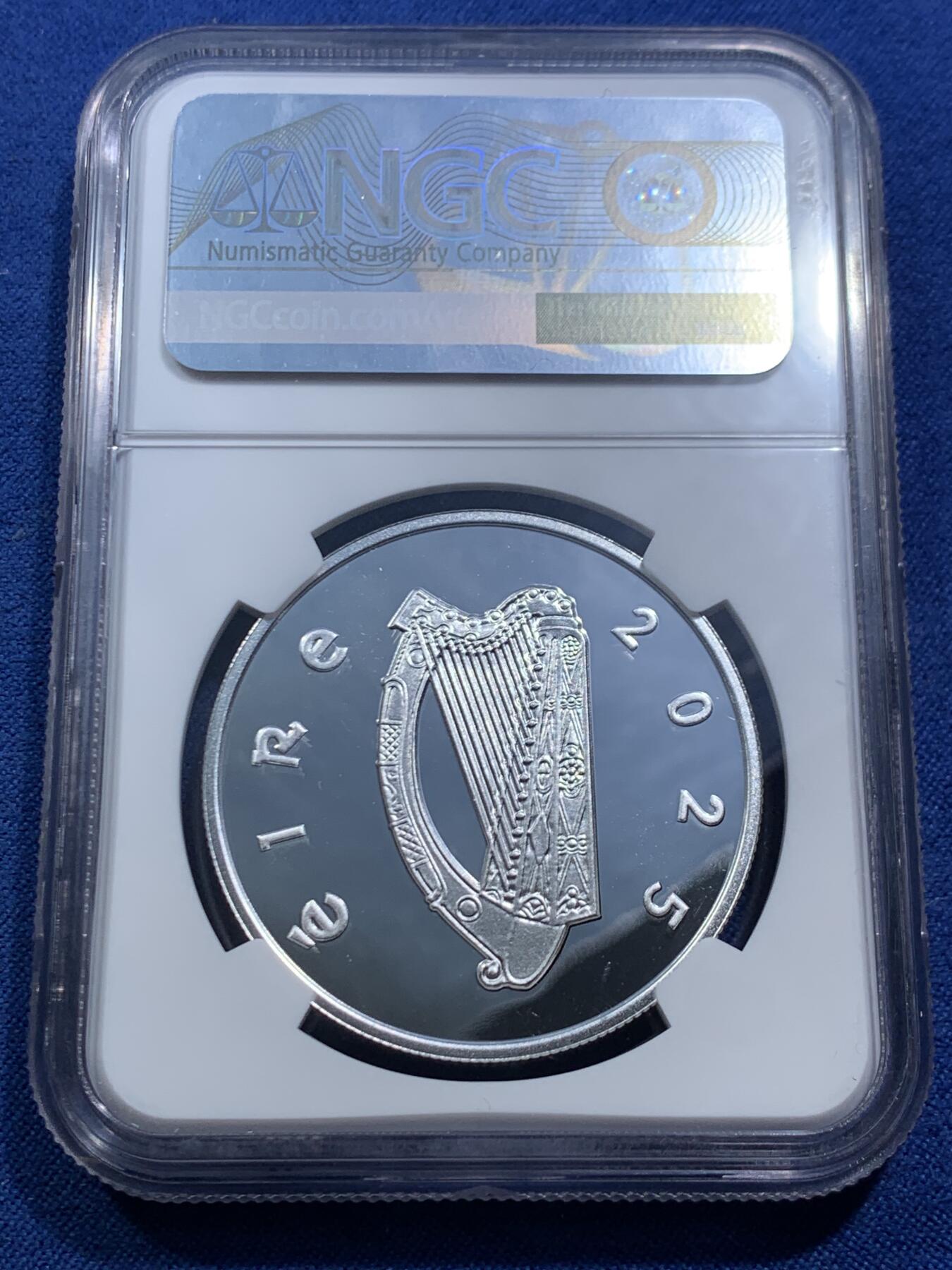 《竞宝斋》第463-465场 周日，周一，周二，3场连拍 （全场包邮）欢迎送拍 NGC PF69UC 爱尔兰2025年丹尼尔.奥康奈尔诞辰250周年15欧元精制纪念银币（28.28克重，925银，币径38.61MM，限量发行3千枚，盒证齐全）