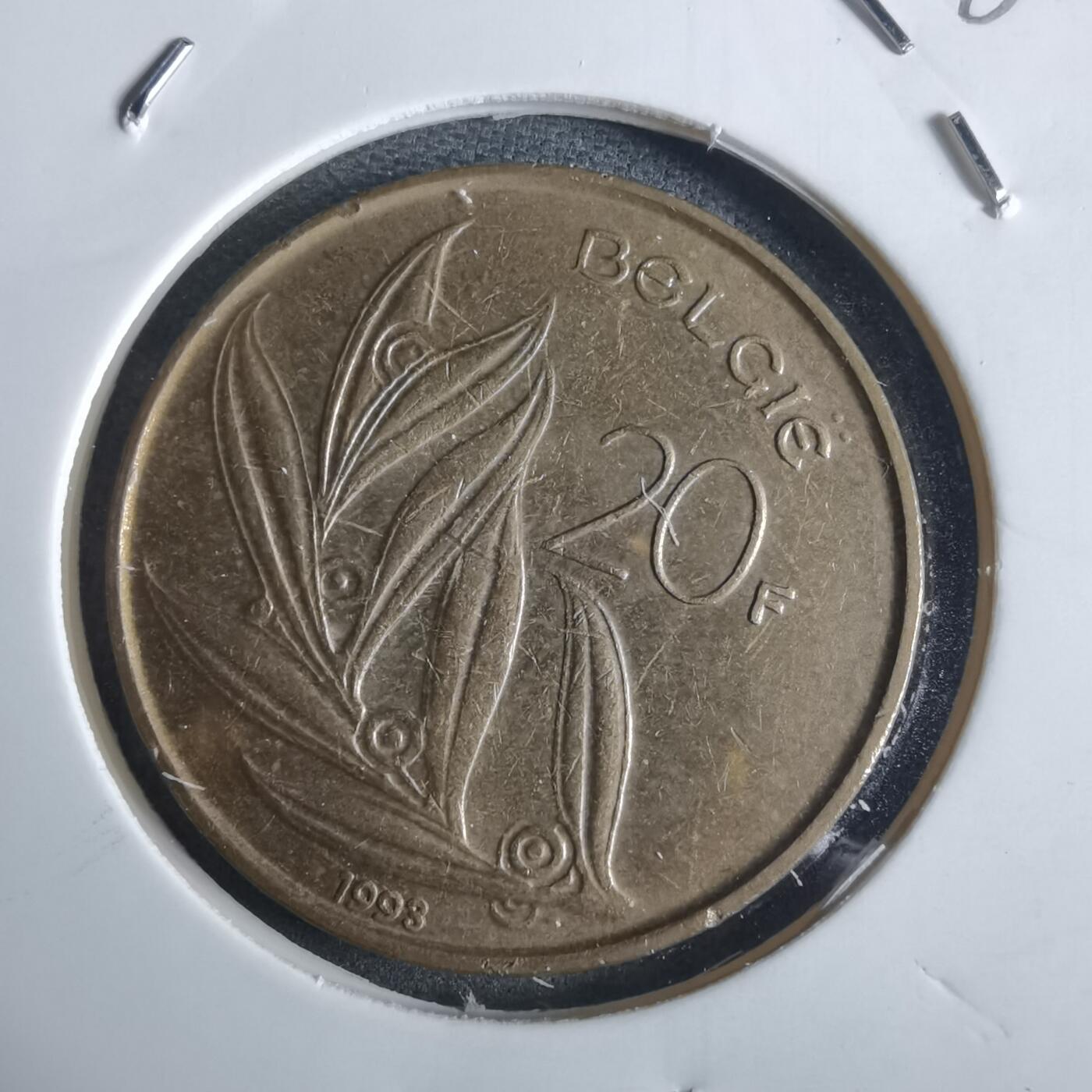 沼泽如烟--第982场 比利时1993年20法郎