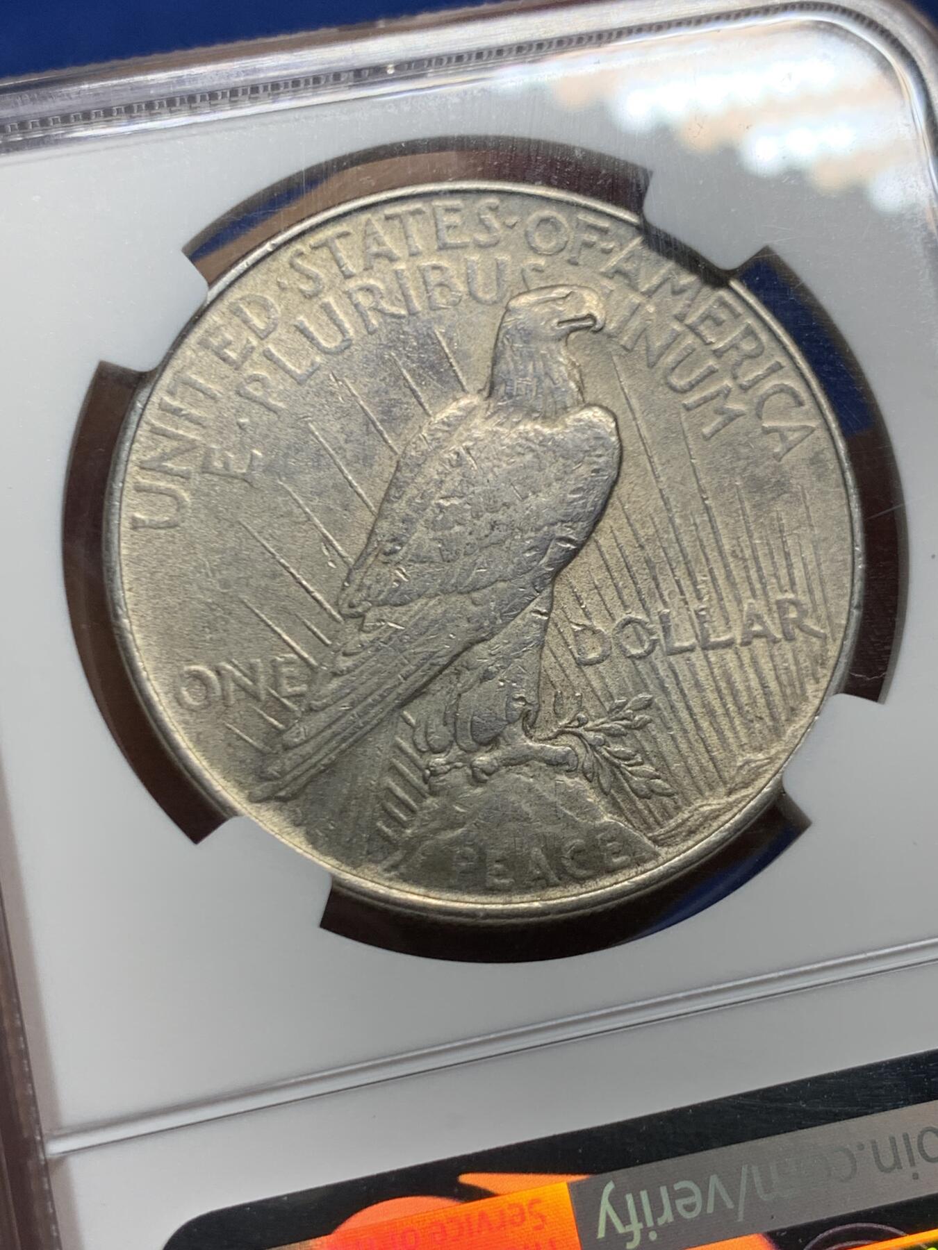 《竞宝斋》第463-465场 周日，周一，周二，3场连拍 （全场包邮）欢迎送拍 NGC AU 美国1922年和平一美元银币