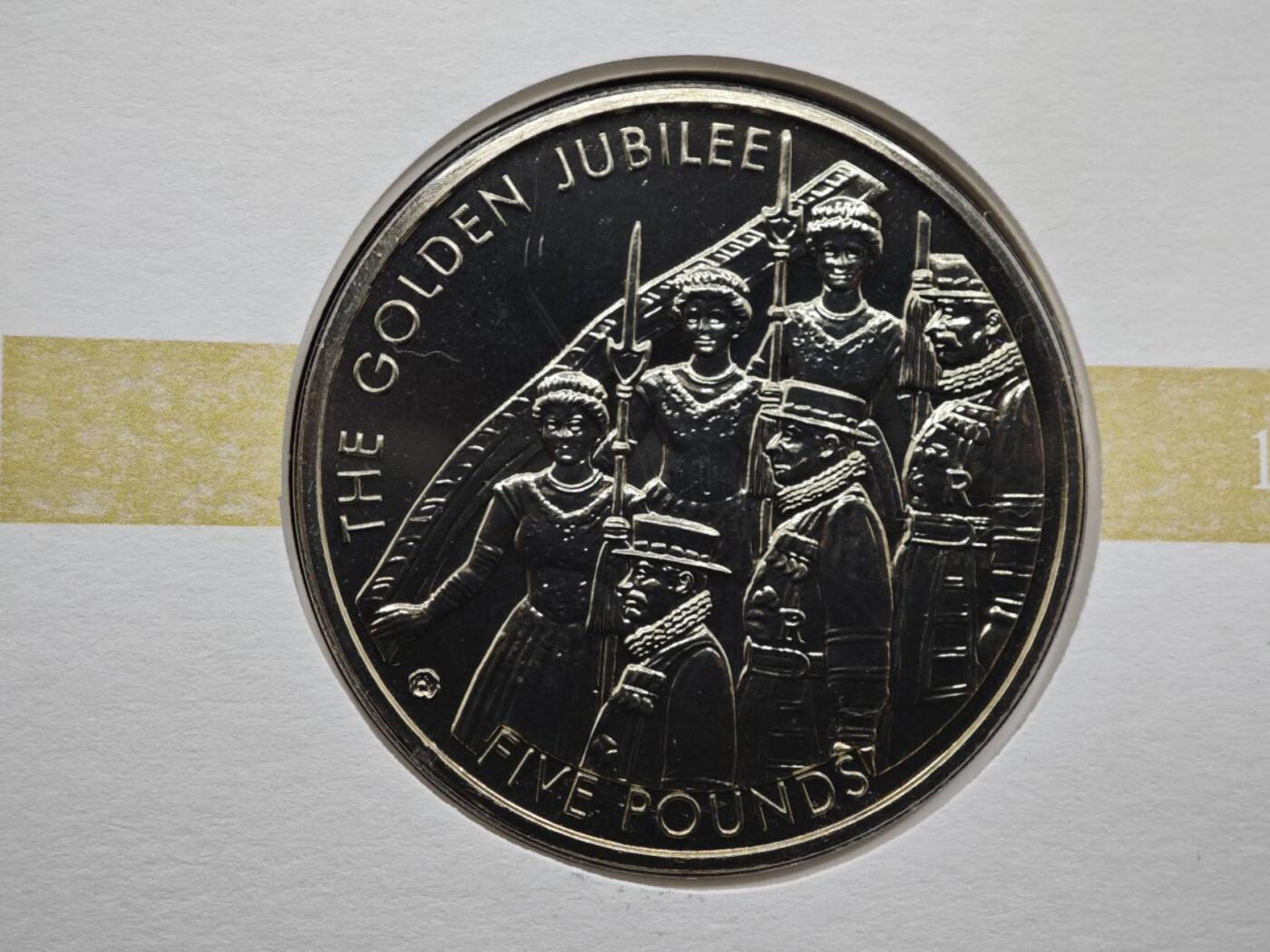 【淘币小摊】限时拍第八百六十二拍  克朗币邮币封场  满百包邮可预留两周  周一统一发货  泽西2002年女王登基金禧5镑纪念币邮币封