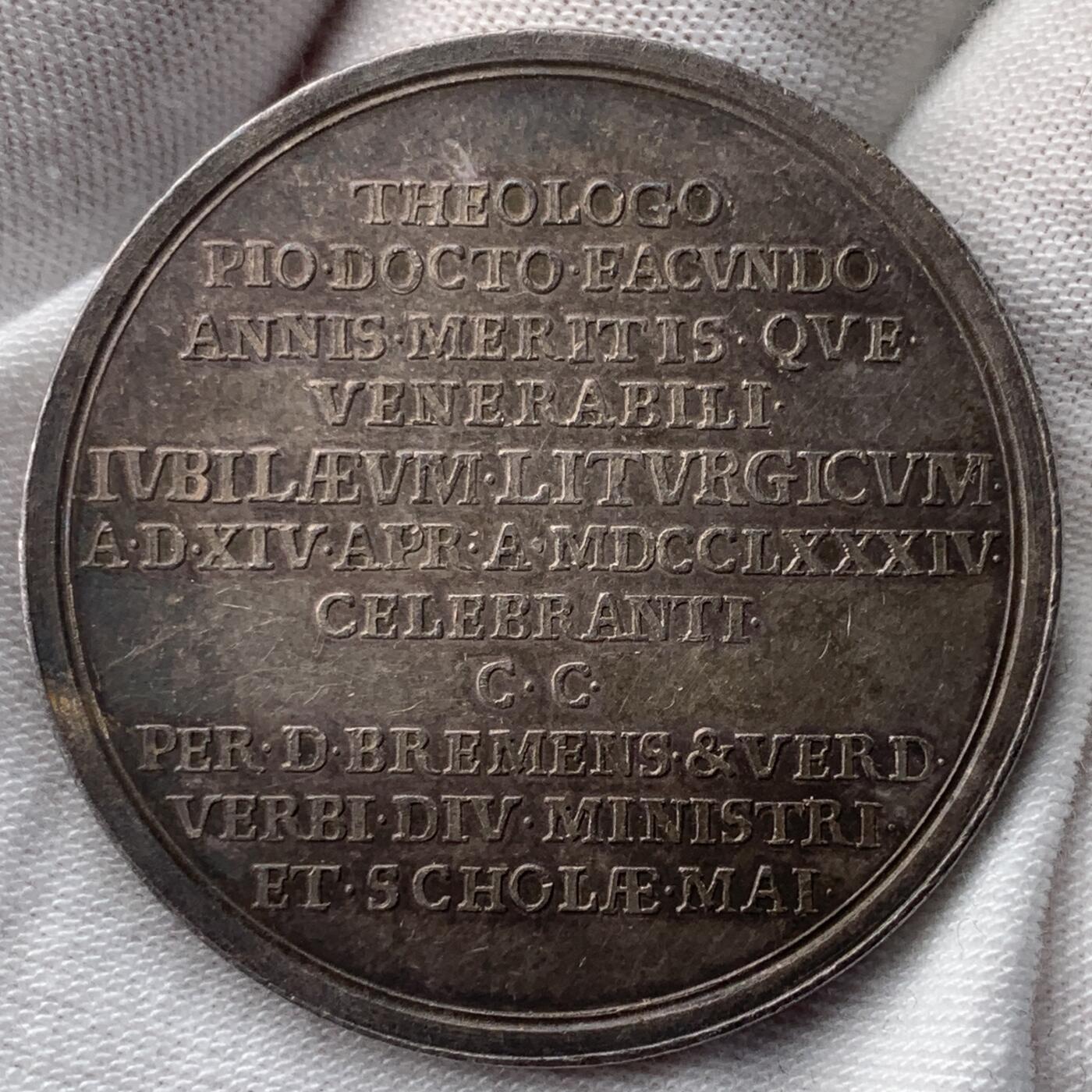 掌中浮雕-藏着的欧洲第052场 1784年致敬“虔诚博学雄辩的神学家”纪念银章，37.5mm，21.8g