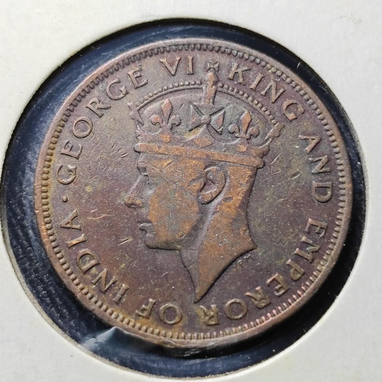 KK钱币收藏小铺  第398期 百期特拍（四拍之二） 2月预留时间 周末发货  1943英属洪都拉斯乔六一分铜币