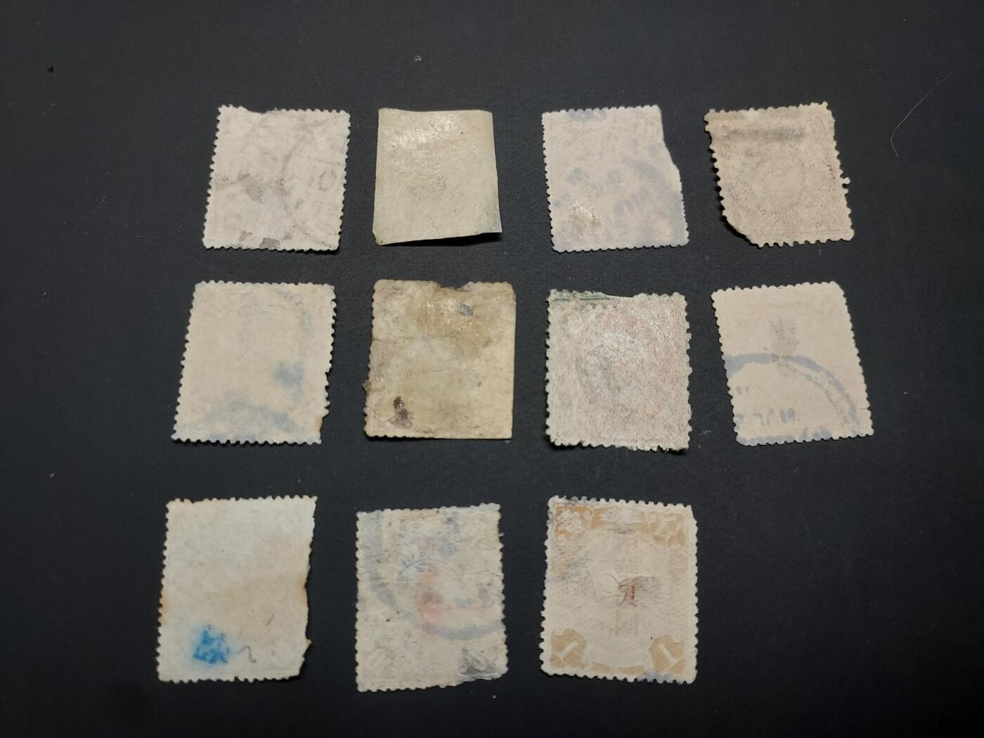 博彦收藏 TM  2月7日 8点邮票专场 全场包邮 大清蟠龙旧票11枚，均有破损