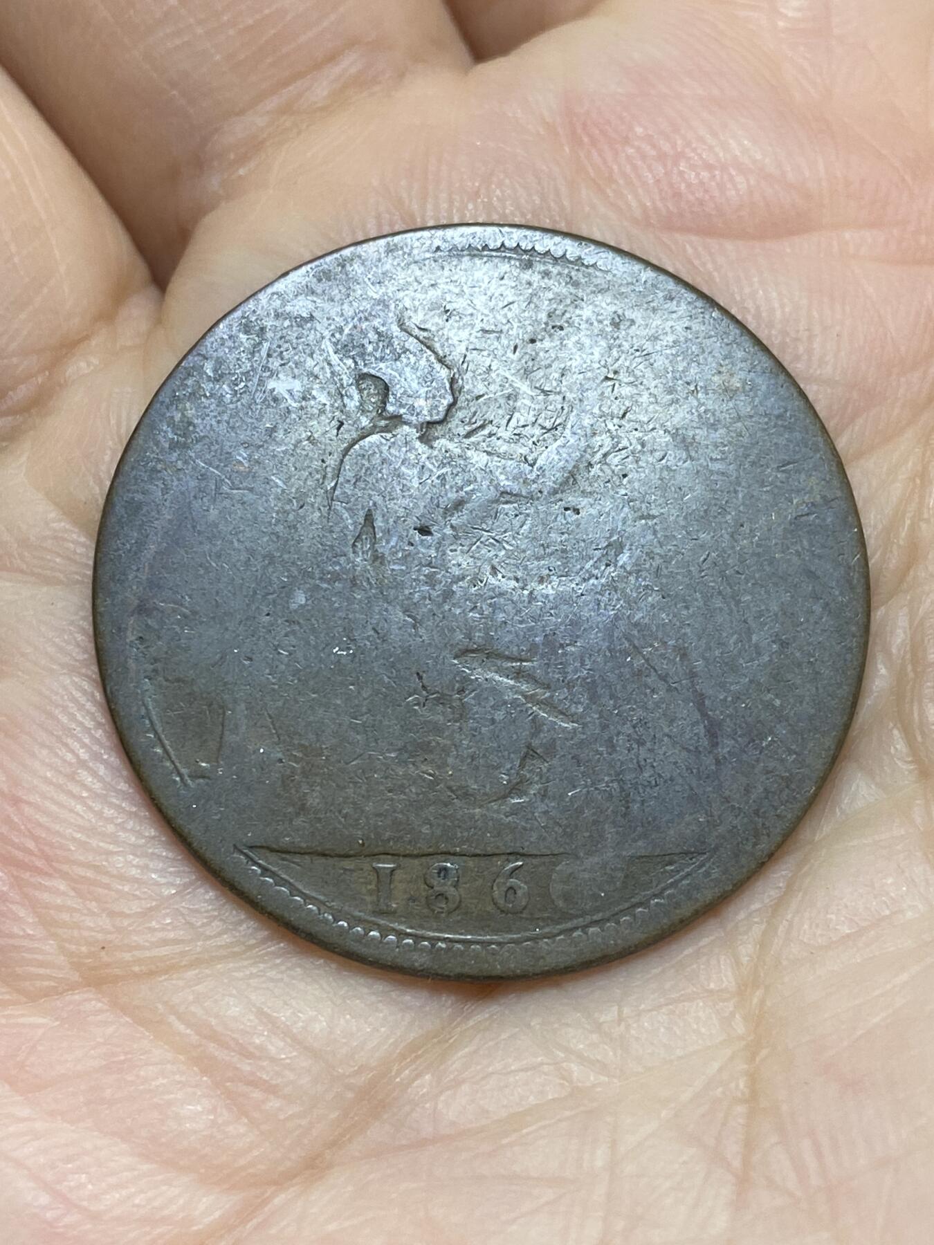 2026年第十七场(总第一百八十六场）外国好品散币场(免佣金) 英国🇬🇧1860年1便士(维多利亚女王中年桂冠)