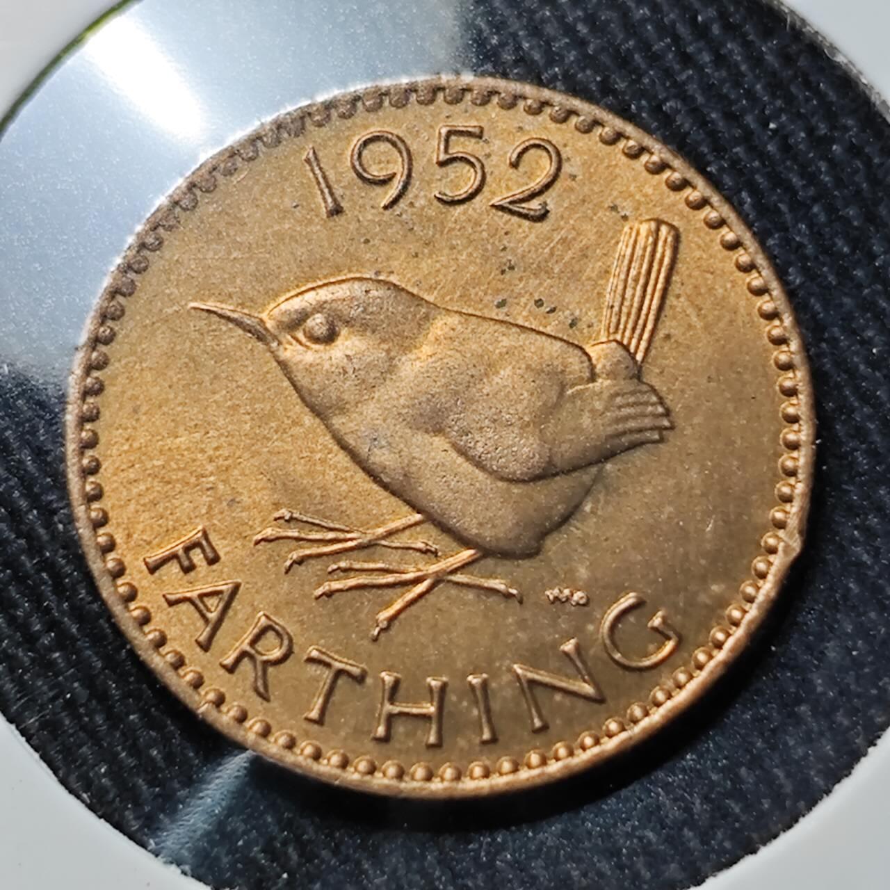 KK钱币收藏小铺  第398期 百期特拍（四拍之二） 2月预留时间 周末发货  1952英国1法新铜币 好品