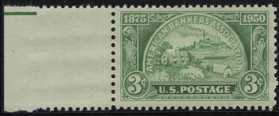 洪涛臻品批发群 精选邮票限时拍卖第1244期  - 1950美国银行家协会1全新 左宽边带色标 雕刻版原胶全品！