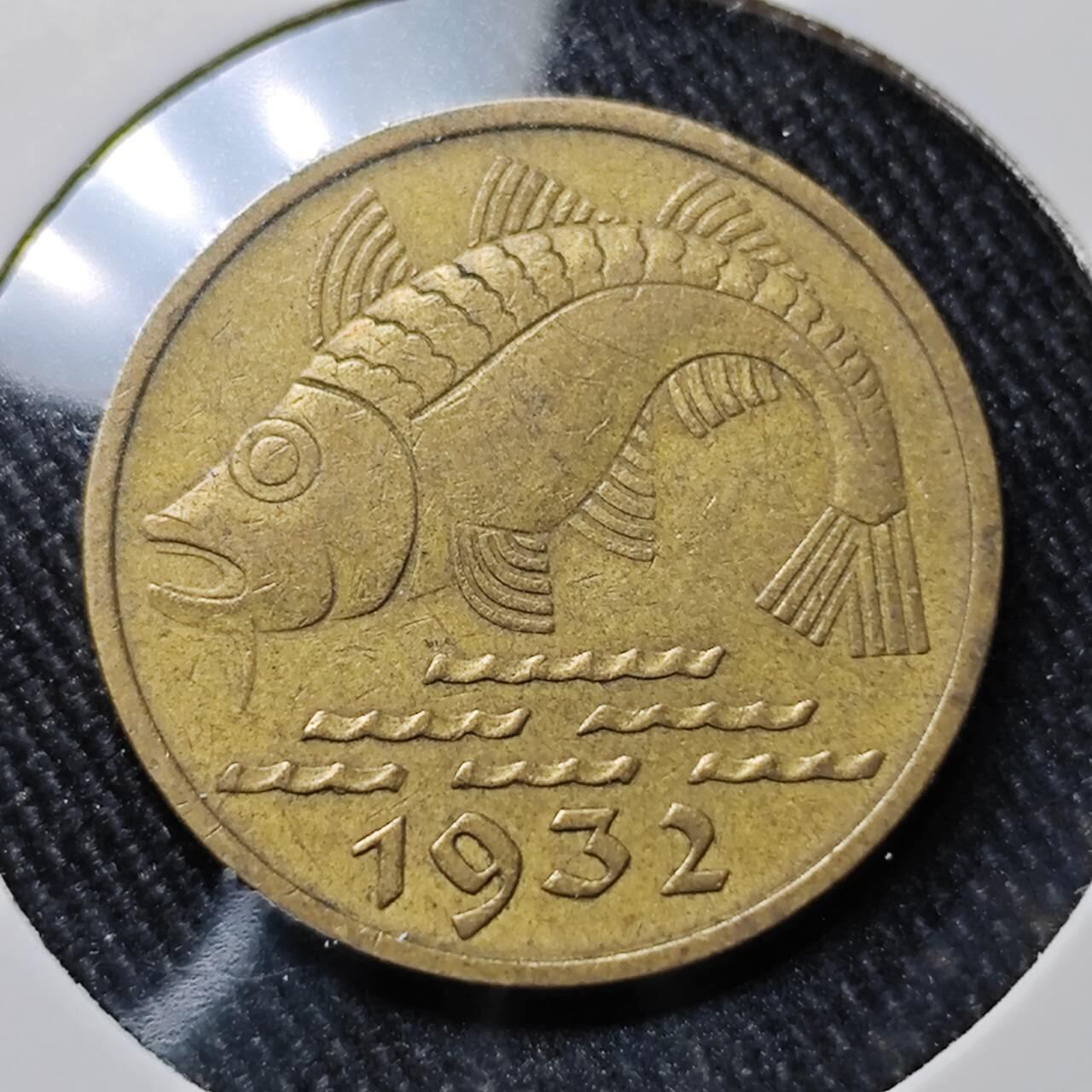 KK钱币收藏小铺  第398期 百期特拍（四拍之二） 2月预留时间 周末发货  1932但泽10芬尼铜币