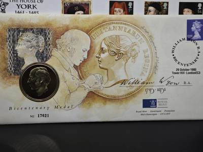 【淘币小摊】限时拍第八百六十二拍  克朗币邮币封场  满百包邮可预留两周  周一统一发货  - 英国维多利亚肖像雕刻师纪念章邮币封