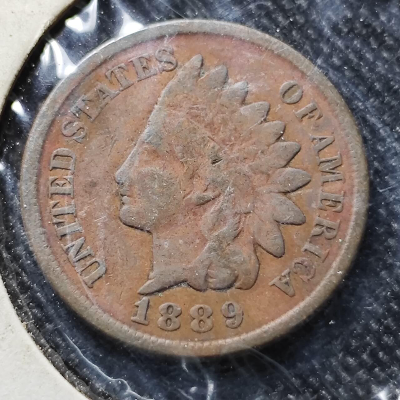 KK钱币收藏小铺  第391期  2月预留时间 周末发货  1889美国1分铜币