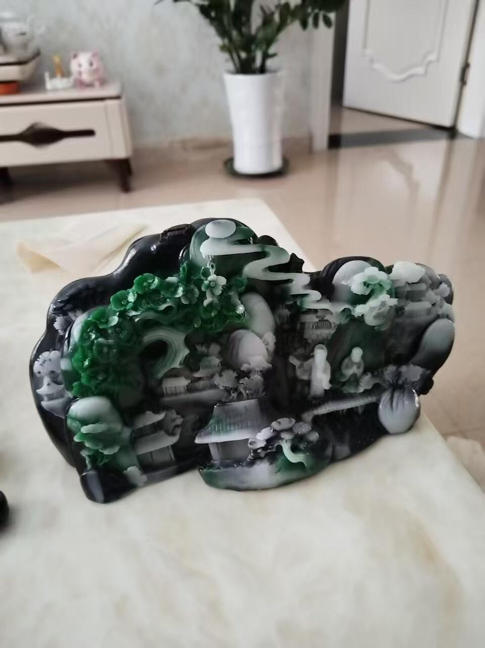 独山玉山水摆件