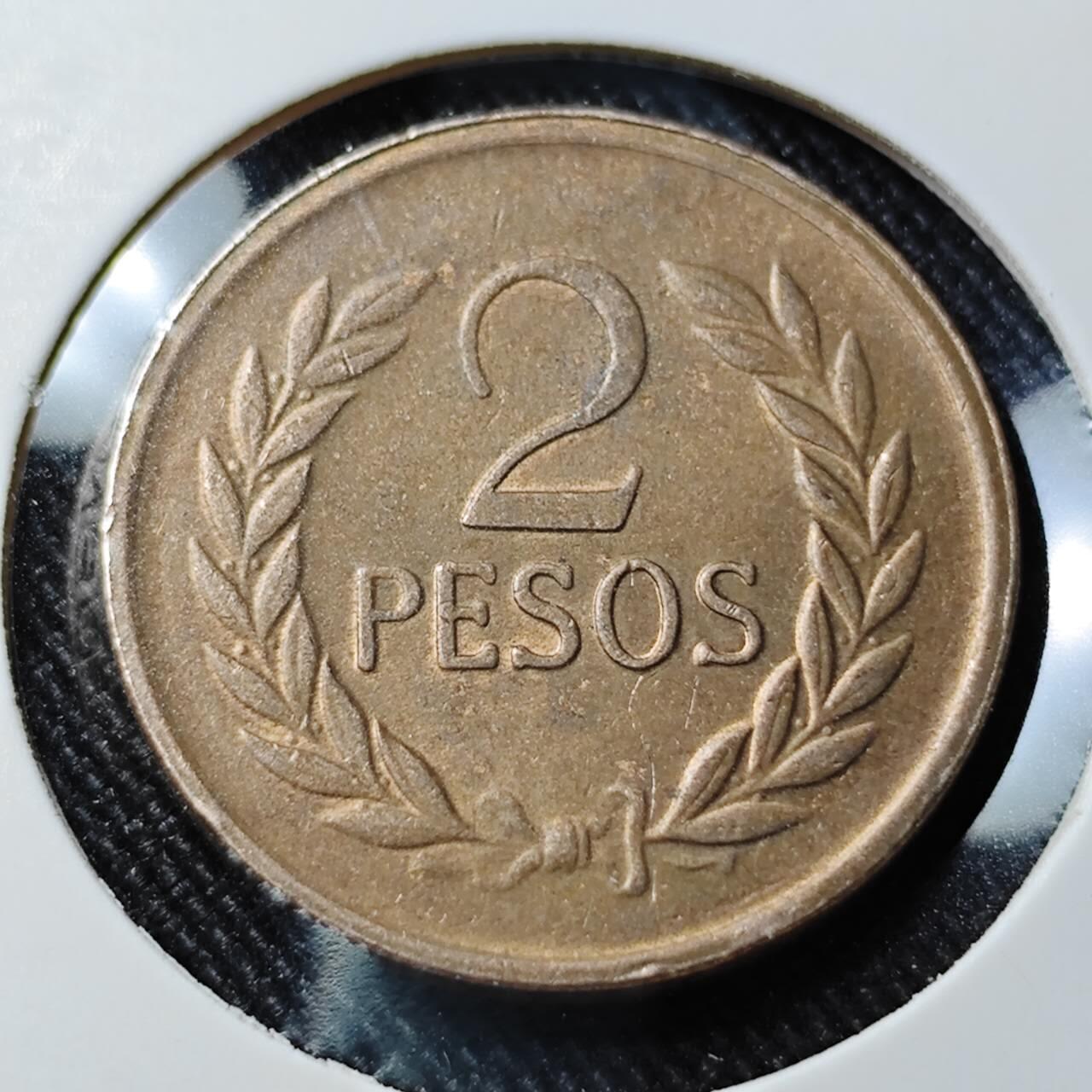 KK钱币收藏小铺  第391期  2月预留时间 周末发货  哥伦比亚2比索