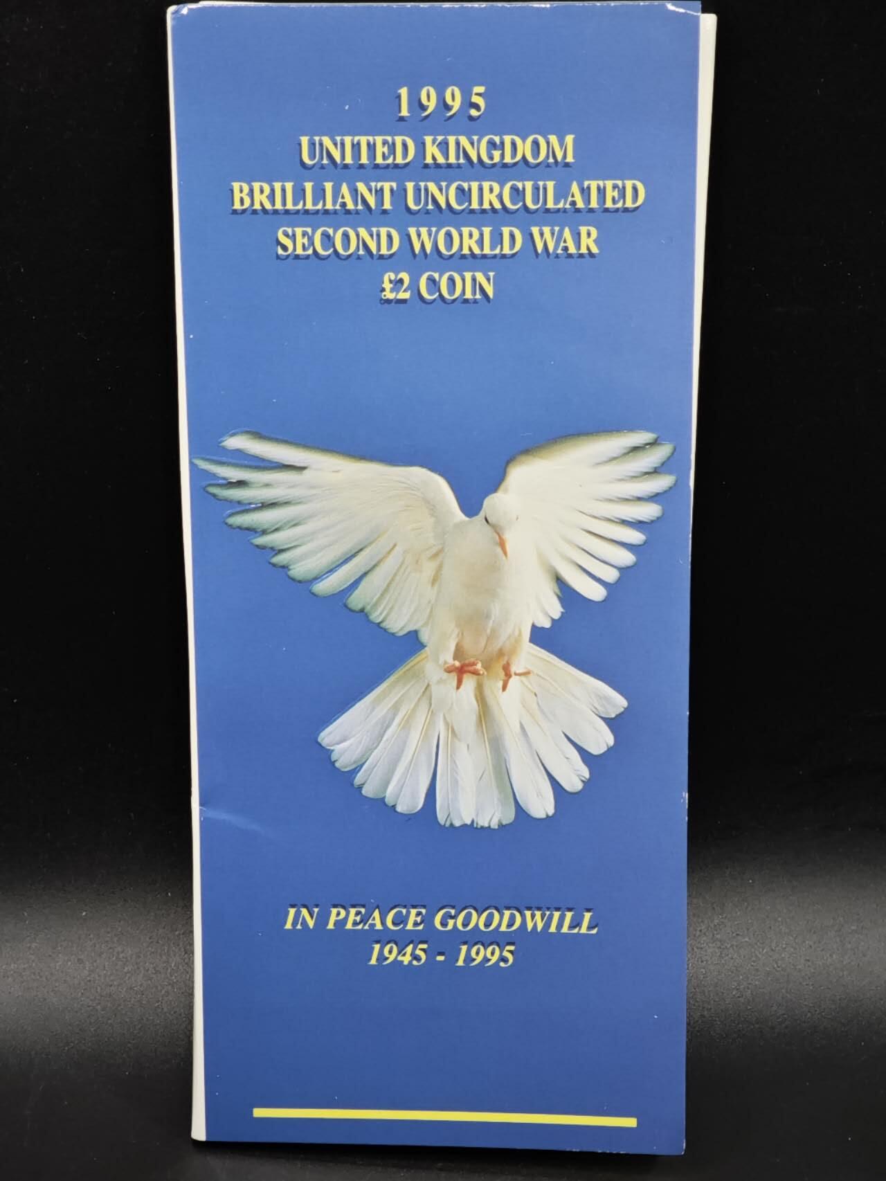 【淘币小摊】限时拍第八百六十二拍  克朗币邮币封场  满百包邮可预留两周  周一统一发货  英国1995年联合国50周年2镑纪念币卡册