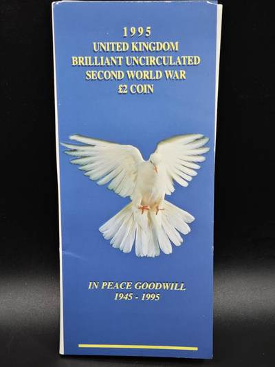 【淘币小摊】限时拍第八百六十二拍  克朗币邮币封场  满百包邮可预留两周  周一统一发货  - 英国1995年联合国50周年2镑纪念币卡册