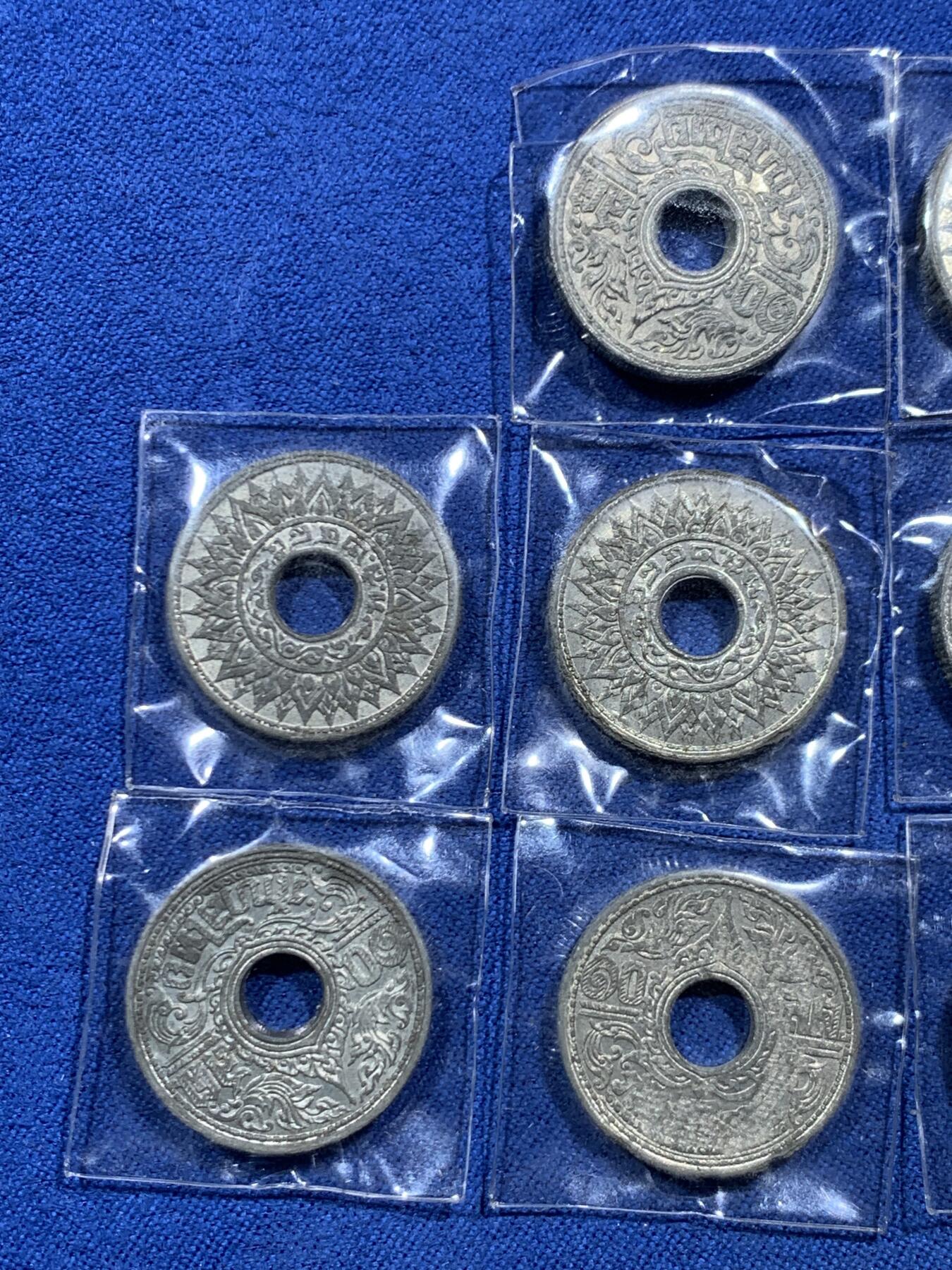 《竞宝斋》第463-465场 周日，周一，周二，3场连拍 （全场包邮）欢迎送拍 10枚一组 泰国1942年10萨当锡币 好品