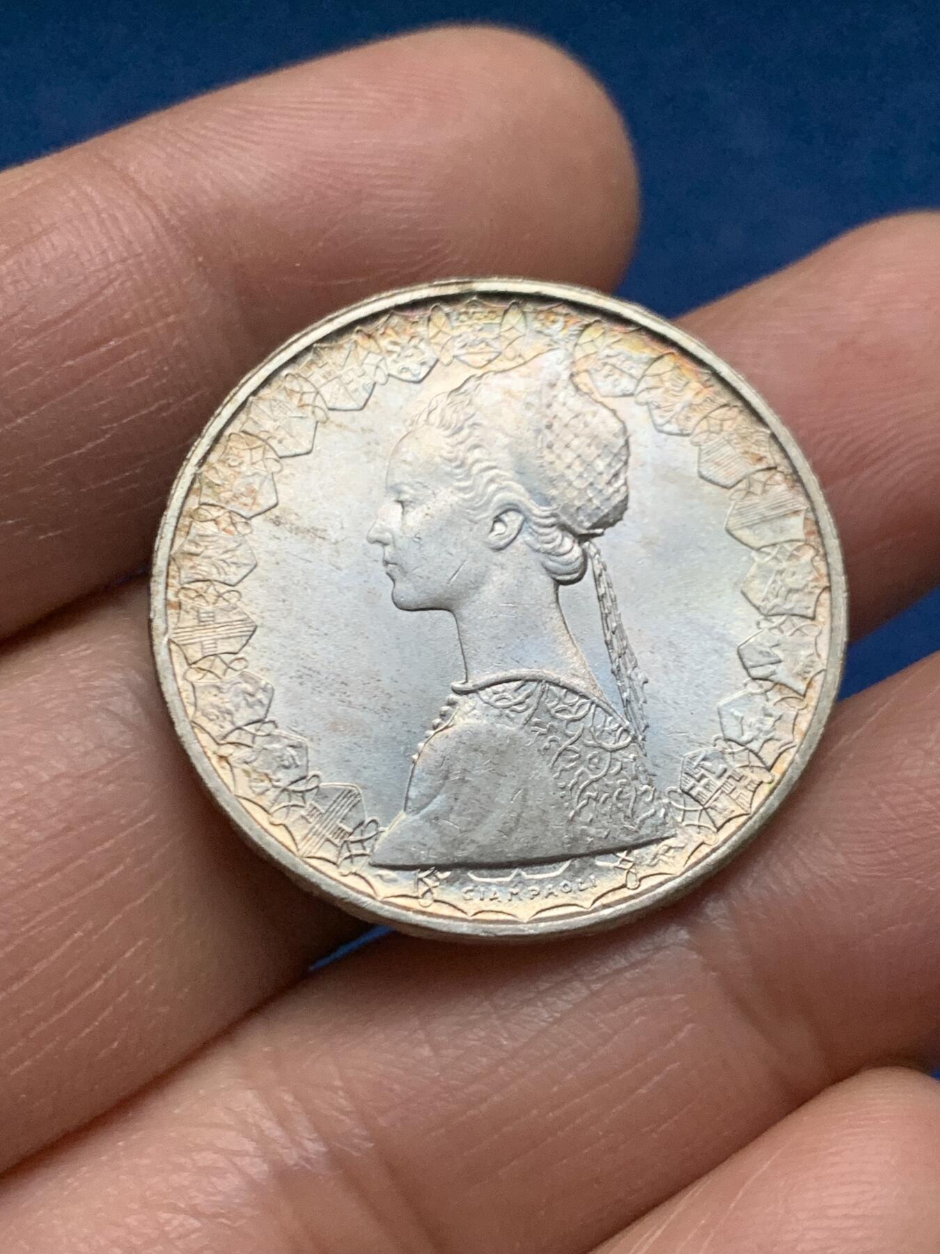 《竞宝斋》第463-465场 周日，周一，周二，3场连拍 （全场包邮）欢迎送拍 两枚一组 意大利500里拉银币 极美包浆