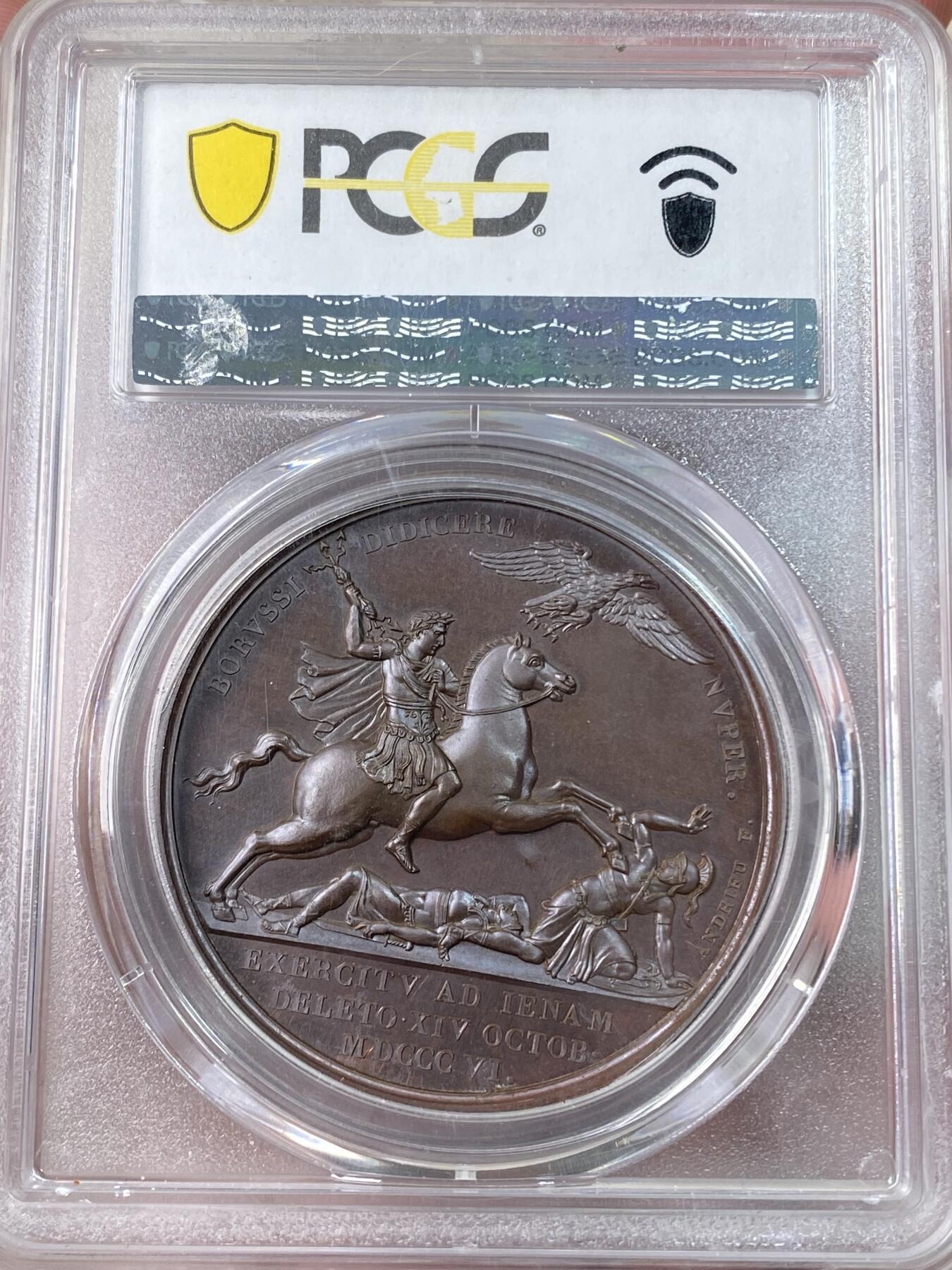 万国钱币拍卖第060期（万国六十期纪念大拍） PCGS SP64 1806年法国拿破仑一世耶拿战役胜利纪念大铜章 巴黎造币厂铸 顶级朱砂色原铜光原铸