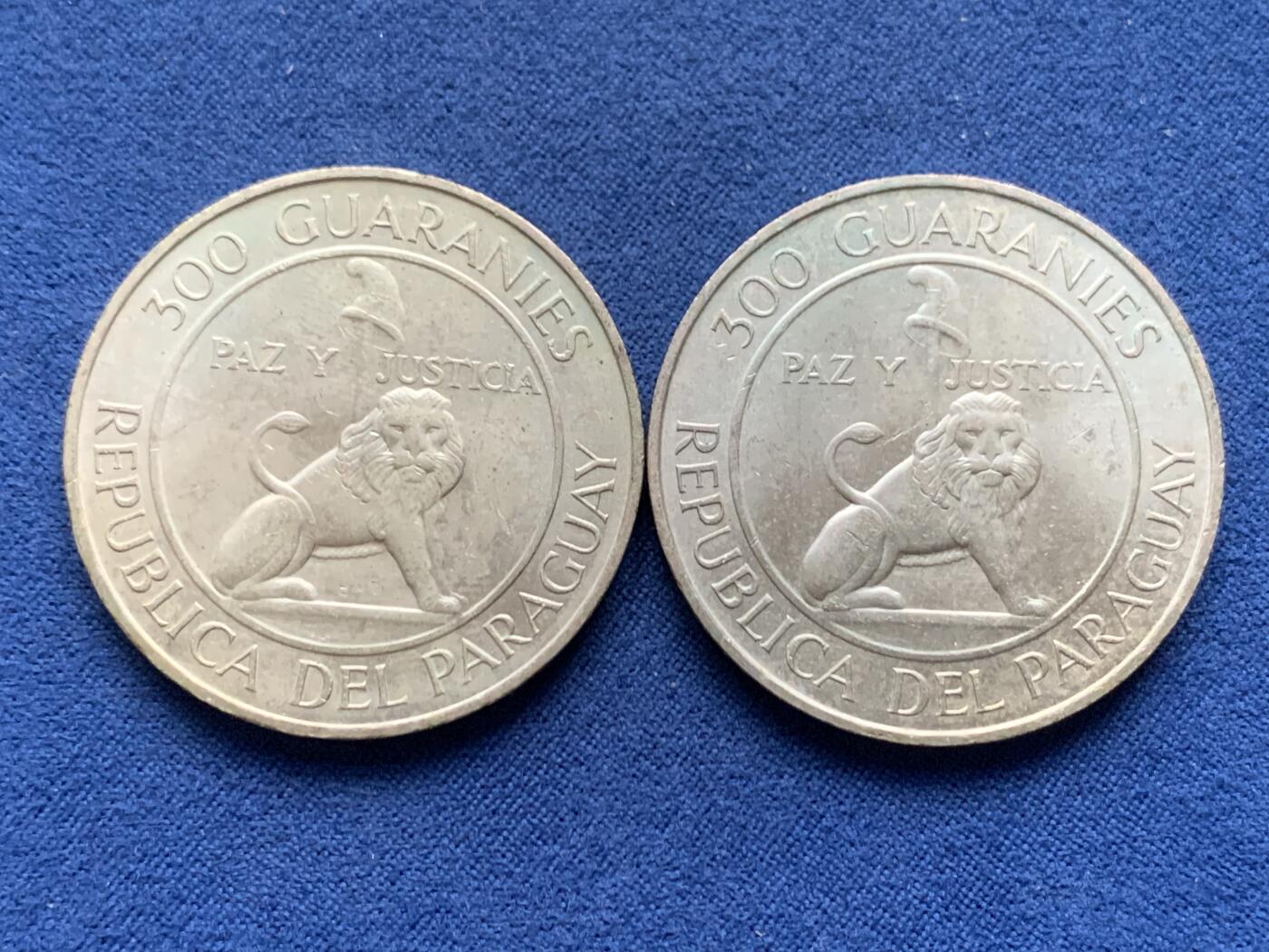 《竞宝斋》第463-465场 周日，周一，周二，3场连拍 （全场包邮）欢迎送拍 两枚一组 巴拉圭斯特罗斯纳总统第四任期300瓜拉尼银币 720银 总重53.45克